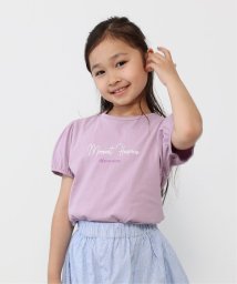 ikka kids(イッカ　キッズ)/USAコットン パフスリーブプリントTシャツ（120〜160cm）/パープル