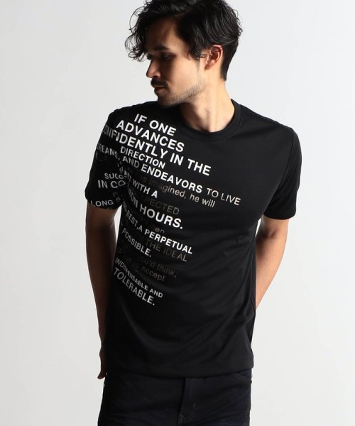 NICOLE CLUB FOR MEN(ニコルクラブフォーメン)/【23年モデル WEB限定再販売】<br>ロゴプリント半袖Tシャツ/49ブラック