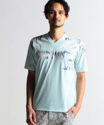 NICOLE CLUB FOR MEN(ニコルクラブフォーメン)/グラデーションロゴ半袖Tシャツ/40グリーン