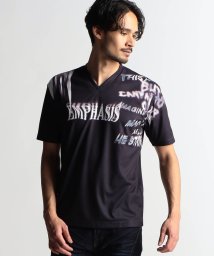 NICOLE CLUB FOR MEN(ニコルクラブフォーメン)/グラデーションロゴ半袖Tシャツ/49ブラック