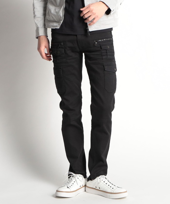 ブラックカーゴパンツ 多ポケット ブラックカーゴパンツ 多ポケット 多ポケットカーゴパンツ｜パンツ