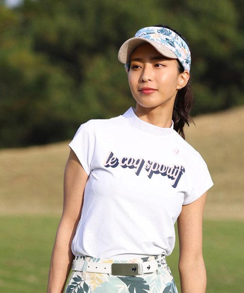 le coq sportif GOLF (ルコックスポルティフ（ゴルフ）)/【池田エライザ着用】EXcDRYキャップスリーブシャツ (吸汗速乾/ストレッチ/UV CUT(UPF50+)/高速ドライ)【ア【アウトレット】/ホワイト