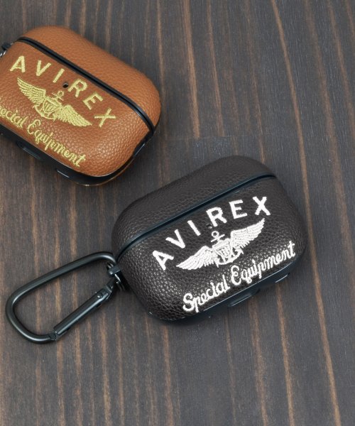 AVIREX(AVIREX)/AirPodsPro ケース 第2世代 第1世代 ブランド AVIREX アヴィレックス 刺繍ロゴ airpodspro2 air pods pro ケース/ブラック