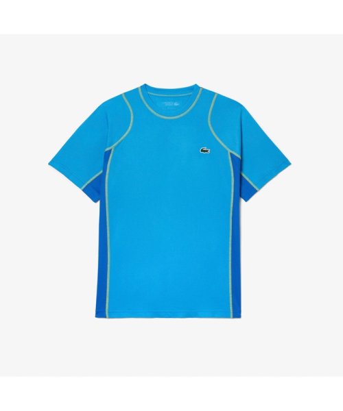 LACOSTESPORTS MENS(ラコステスポーツ　メンズ)/テクニカルカッティング鹿の子地テニスTシャツ/ブルー