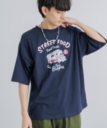 Rocky Monroe(ロッキーモンロー)/Tシャツ 半袖 カットソー メンズ レディース プリント ビッグシルエット オーバーサイズ ゆったり ルーズ ワイド クルーネック アメカジ カジュアル ストリ/ネイビー