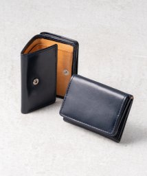 MURA(ムラ)/MURA イタリアン/フルグレイン レザー スキミング防止機能付 三つ折り財布/ネイビー
