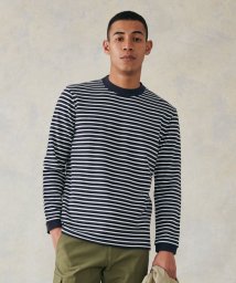 J.PRESS MENS(J．プレス　メンズ)/ワッフルボーダー ロングTシャツ/ネイビー系1