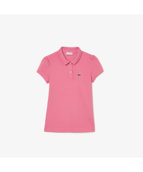 LACOSTE KIDS(ラコステ　キッズ)/GIRLS スカラップカラー ミニピケポロシャツ/チェリーピンク