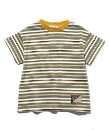 SHOO・LA・RUE(Kids) (シューラルーキッズ)/【110－140cm/吸水速乾】CVCマルチボーダーTシャツ/カーキ（327）