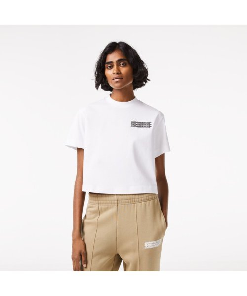 LACOSTE(ラコステ)/グラフィカルロゴオーバーサイズクルーネックTシャツ/ホワイト