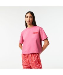 LACOSTE(ラコステ)/グラフィカルロゴオーバーサイズクルーネックTシャツ/ピンク