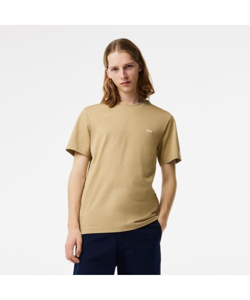 LACOSTE Mens(ラコステ　メンズ)/ネオンカラーステッチワンポイントロゴTシャツ/ベージュ