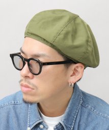 Besiquenti(ベーシックエンチ)/シワ加工 ナイロン ベレー帽 ベレー 帽子 メンズ カジュアル シンプル アウトドア レジャー/カーキ