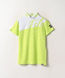 FILA GOLF(フィラゴルフ（レディース）)/【ゴルフ】ECOジャガード ロゴ柄 モックネックTシャツ　レディース/ライトグリーン