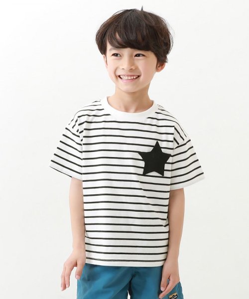 devirock(デビロック)/名札穴あかない 半袖Tシャツ 子供服 キッズ ベビー 男の子 女の子 トップス 半袖Tシャツ Tシャツ /ホワイト