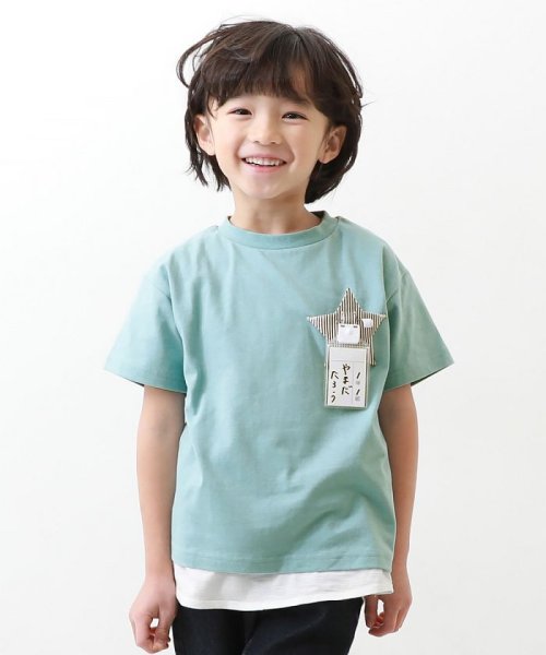 devirock(デビロック)/名札穴あかない 半袖Tシャツ 子供服 キッズ ベビー 男の子 女の子 トップス 半袖Tシャツ Tシャツ /ミント