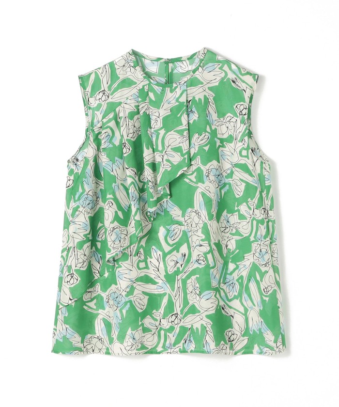 ツルペンフラワープリント フレアタックブラウス(505218059