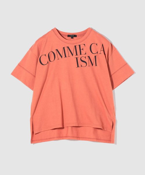 COMME CA ISM (コムサイズム（レディス）)/配色ロゴ　プリントＴシャツ/オレンジ