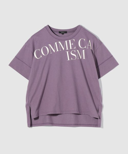 COMME CA ISM (コムサイズム（レディス）)/配色ロゴ　プリントＴシャツ/パープル