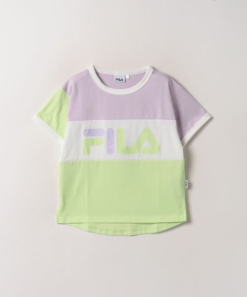 FILA（School Kids）(フィラ（スクール　キッズ）)/【キッズ】三段切替 Tシャツ ガールズ/ライトイエロー