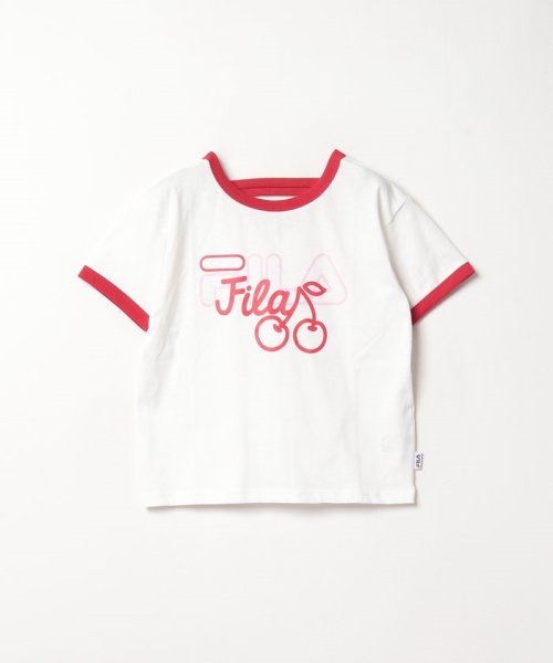 FILA（School Kids）(フィラ（スクール　キッズ）)/【キッズ】チェリープリント リンガーTシャツ ガールズ/オフホワイト