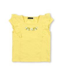 BeBe(ベベ)/レースフリルお花刺繍Tシャツ(90~140cm)/イエロー