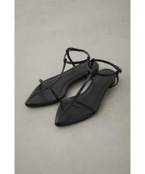 AZUL by moussy(アズールバイマウジー)/T－STRAP POINTED TOE SANDALS/BLK