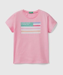 BENETTON (UNITED COLORS OF BENETTON GIRLS)(ユナイテッド　カラーズ　オブ　ベネトン　ガールズ)/キッズグリッターロゴ半袖Tシャツ・カットソーG/ピンク