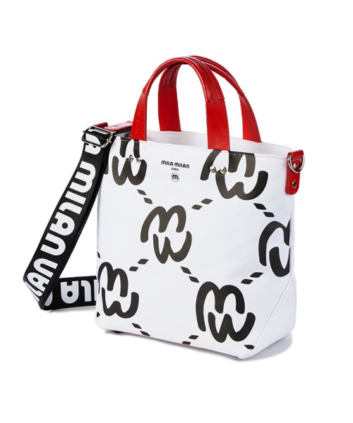 ミラミラン トートバッグ ミニトート ショルダーバッグ メンズ レディース ブランド ファスナー付き 小さめ 撥水 mila milan 259711 ミラ ミニトート mila milan