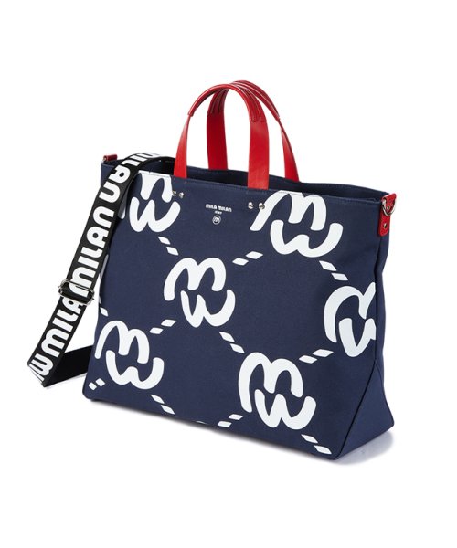ミラミラン トートバッグ メンズ レディース ブランド ショルダー ファスナー付き 撥水 A4 B4 2WAY mila milan 259712 ミラ mila milan