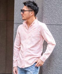 CavariA(キャバリア)/CavariA 迷彩ジャガードイタリアンカラーシャツ 迷彩シャツ 立ち襟/ピンク