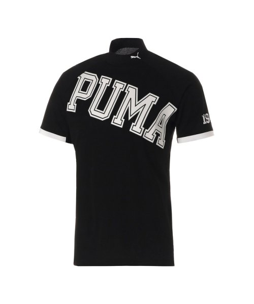 PUMA(プーマ)/メンズ ゴルフ 接触冷感 ビッグ ロゴ 半袖 モックネック シャツ/PUMABLACK