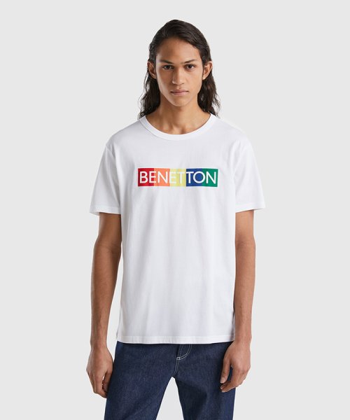 BENETTON (mens)(ベネトン（メンズ）)/ロゴデザイン半袖Tシャツ・カットソー/ホワイト