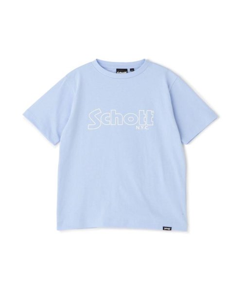 Schott(ショット)/ SS T－SHIRT BASIC LOGO/ベーシックロゴ Tシャツ/サックス1