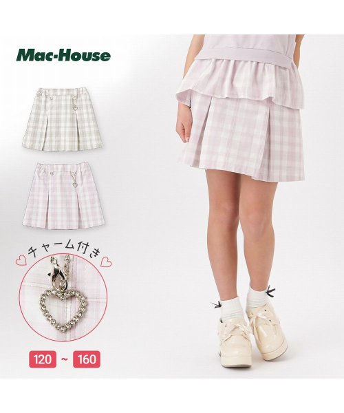 MAC HOUSE(kid's)(マックハウス（キッズ）)/RICH MIX リッチミックス チェックスカート 335572113/ピンク