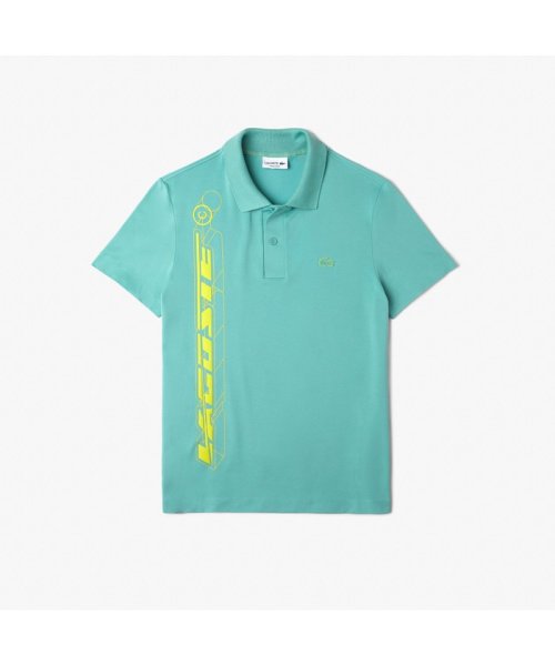 LACOSTE Mens(ラコステ　メンズ)/3Dグラフィックプリントポロシャツ/セージグリーン