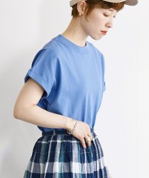 SHIPS any WOMEN(シップス　エニィ　ウィメン)/《一部予約》SHIPS any:〈洗濯機可能〉USAコットン フレンチスリーブ TEE/ブルー