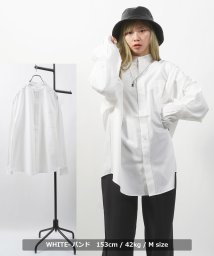 1111clothing/シャツ メンズ ストライプシャツ レディース レギュラーカラー 長袖シャツ バンドカラー ロングシャツ カジュアルシャツ シャツワンピース 長袖 オーバーサイズ/505221486