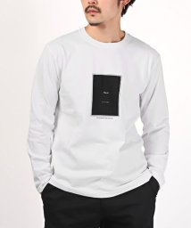 LUXSTYLE(ラグスタイル)/TRAP/U(トラップユー)プリントロンT/ロンT メンズ 長袖Tシャツ プリント ボックスロゴ ロゴプリント/ホワイト