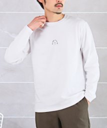 LUXSTYLE(ラグスタイル)/TRAP/U(トラップユー)ロゴプリントロンT/ロンT メンズ 長袖Tシャツ ロゴ プリント ワンポイント シンプル/ホワイト