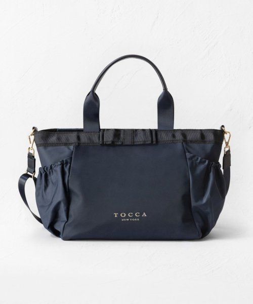 TOCCA(TOCCA)/DUAL RIBBON NYLON TOTE L トートバッグ L/ネイビー系