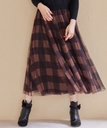 TOCCA(TOCCA)/【WEB限定】【TOCCA LAVENDER】CHECK TULLE SKIRT スカート/ブラウン系