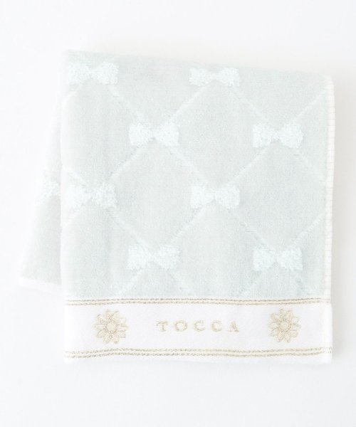 TOCCA(TOCCA)/【TOWEL COLLECTION】CHECKER RIBBON TOWELCHIEF タオルチーフ/スカイブルー系