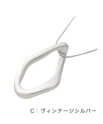 cream dot(クリームドット)/“ひねり”の効いたドロップフレームのロングネックレス/シルバー系6