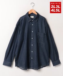 MARUKAWA/大きいサイズ 2L 3L 4L 5L 長袖 デニム シャツ メンズ カジュアル ビッグサイズ レギュラーシャツ 定番 無地/505154671