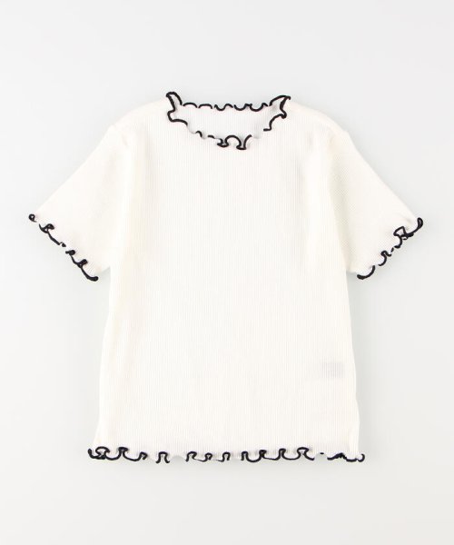 COMME CA ISM KIDS(コムサイズム（キッズ）)/配色メローフリル　半袖Tシャツ/ホワイト