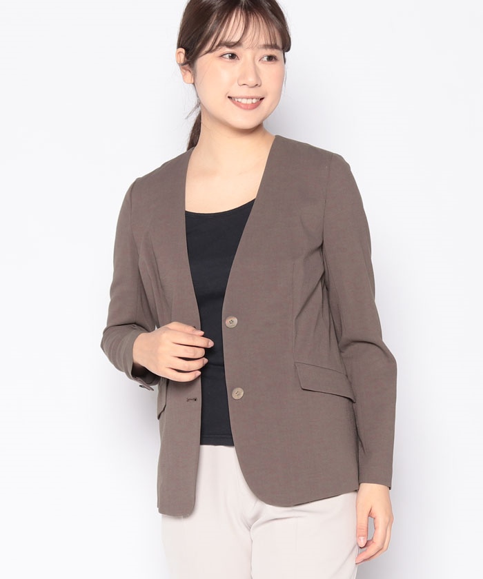 セール】麻混V襟ジャケット(505200511) | ナチュラル ビューティー