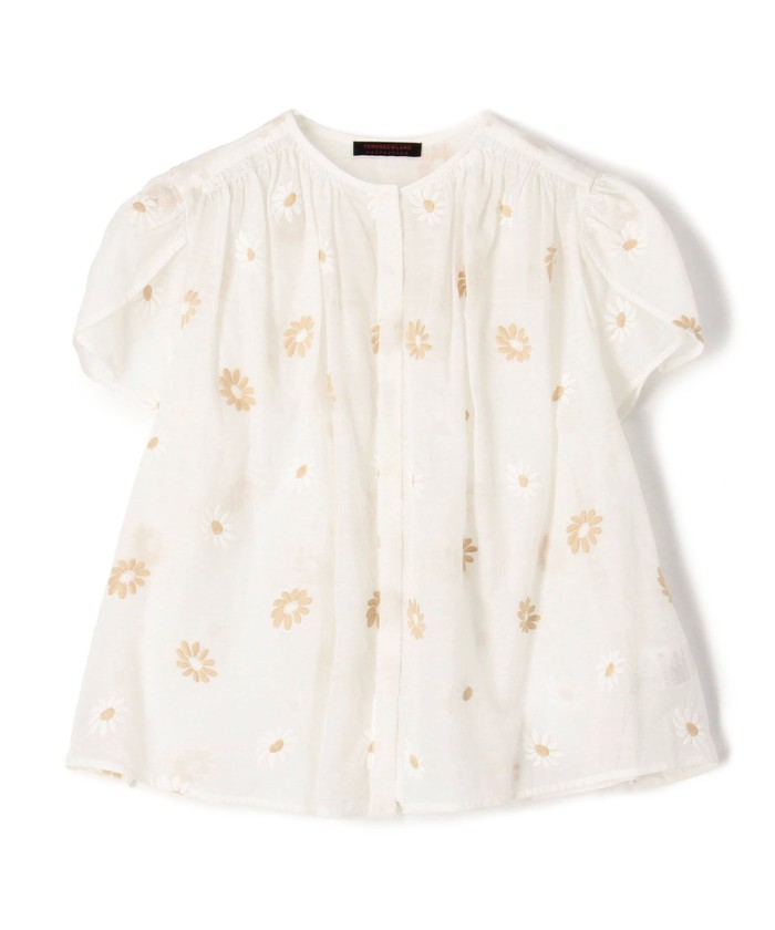 マーガレットエンブロイダリー ギャザーブラウス(504530923