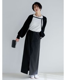 Re:EDIT(リエディ)/[2023A/W COLLECTION][低身長/高身長サイズ有]カットツイルセンターベンツスカート/ブラック