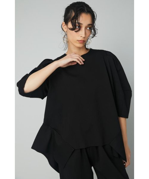 HeRIN.CYE(ヘリンドットサイ)/Ponte volume sleeve tops/BLK